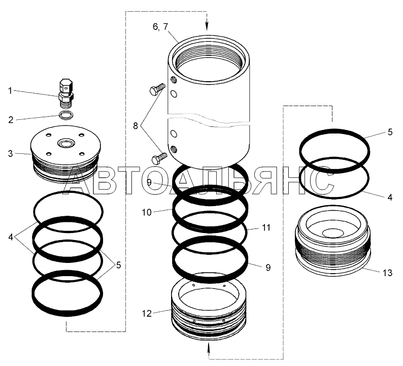 Пневмогидроаккумулятор (, );Pneumatic hydroaccumulator