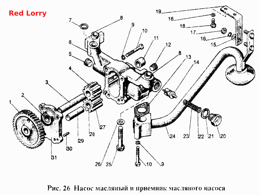 Насос масляный и приемник масляного насоса