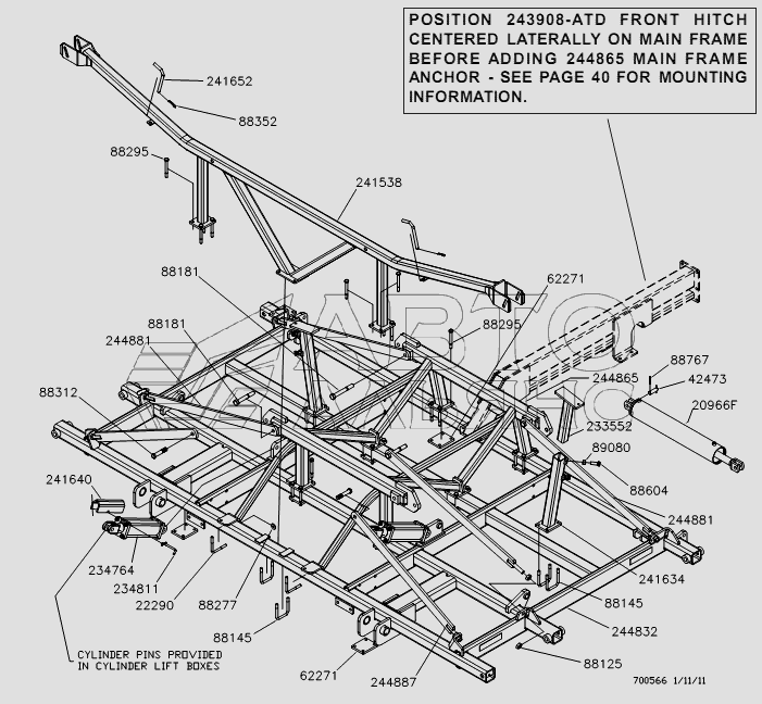 MAIN FRAME ASSEMBLY - 60 FT UNIT