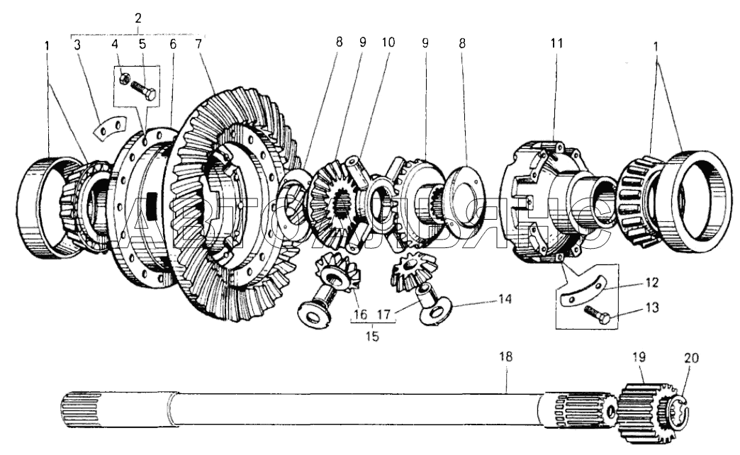 Дифференциал и полуоси;Differential and axle shafts