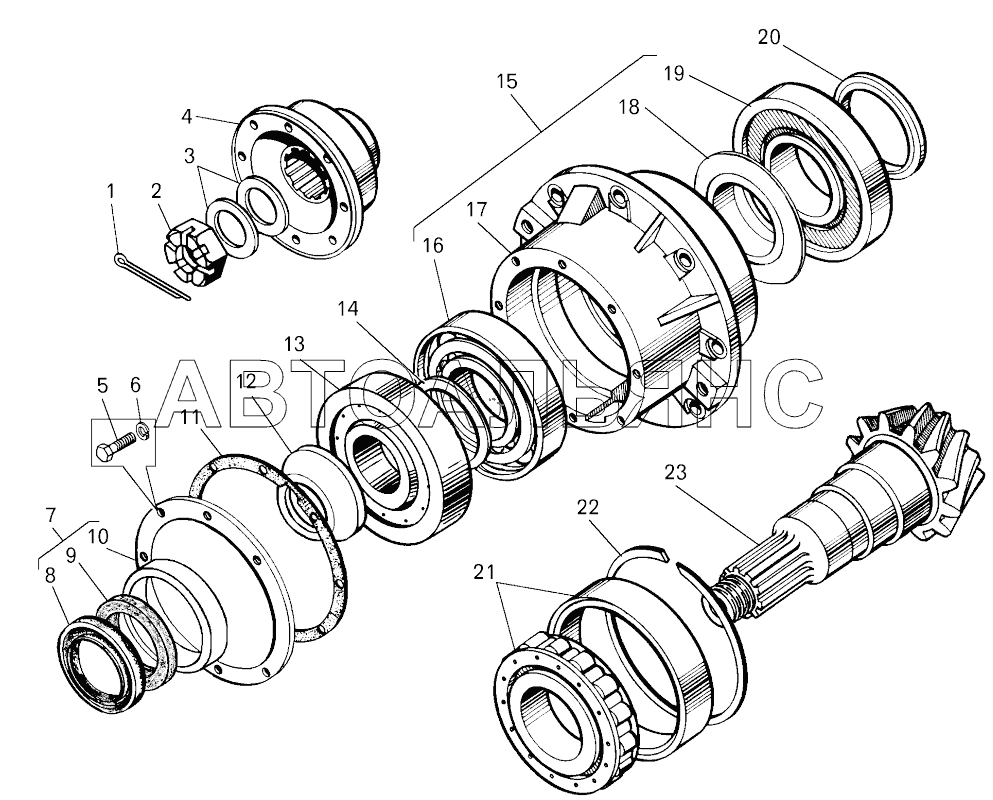 Шестерня ведущая главной передачи ;Main gear driving pinion