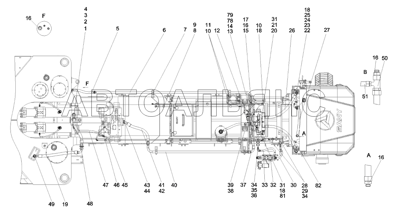 12831484 Hydraulic system, swing cylinder