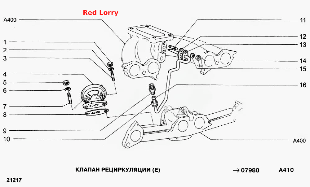 Клапан рециркуляции (Е)