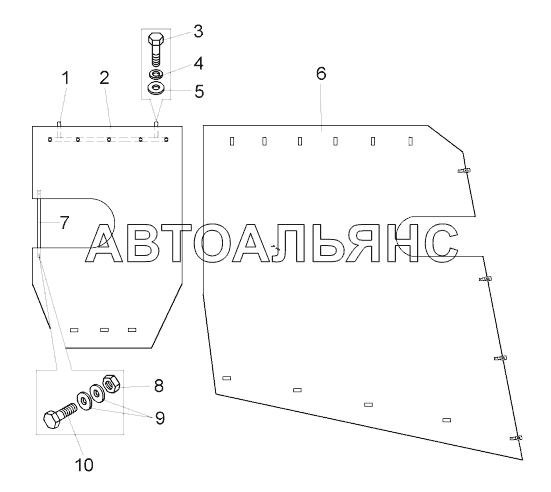Установка брызговиков двигателя;Mounting the engine mud flaps
