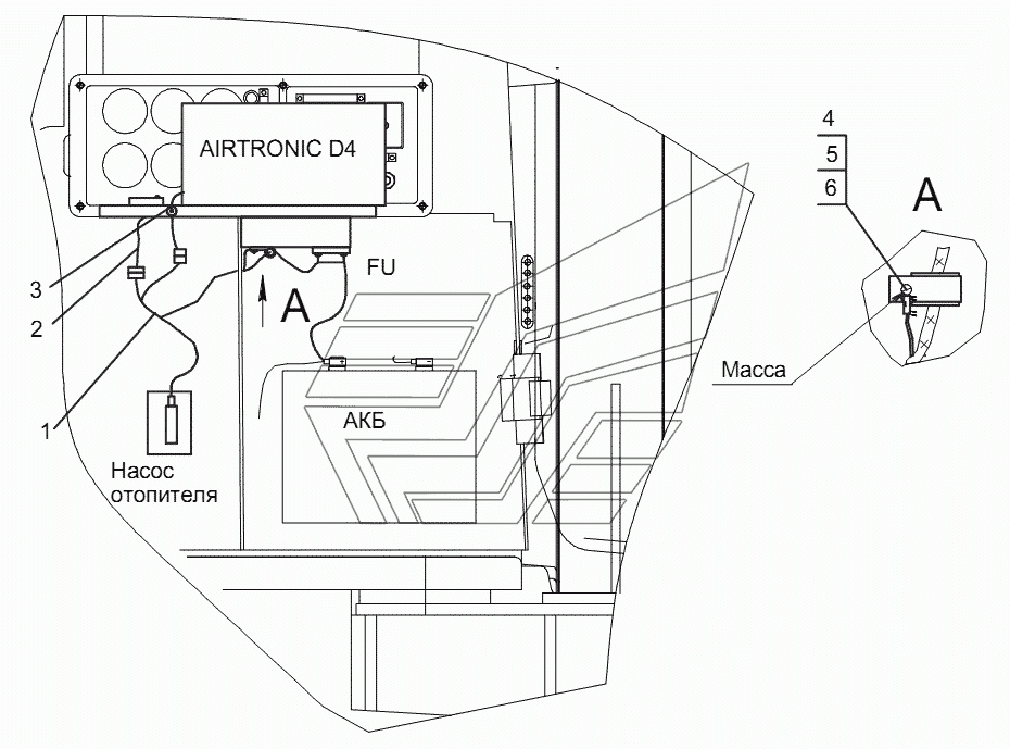 Электрооборудование установки отопителя «AIRTRONIC D4»