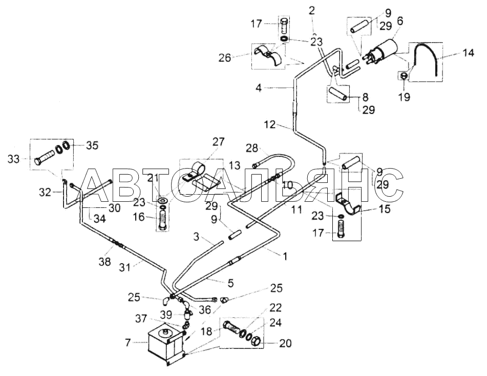 Установка топливопроводов;Mounting of fuel pipelines