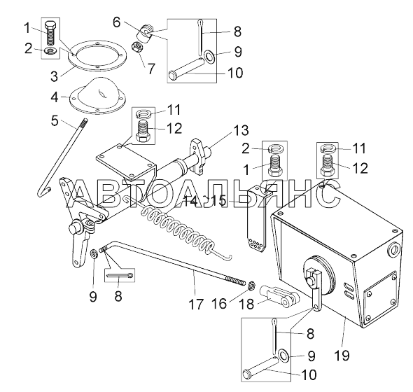 Установка ходового командоконтроллера (75131-2100076);Mounting of running command controller