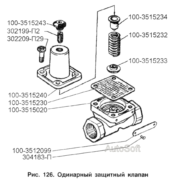 Одинарный защитный клапан