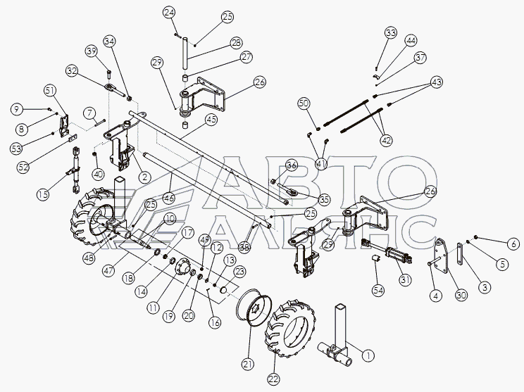 STEERABLE REAR STRUTS - 11.2 X 24 TIRES