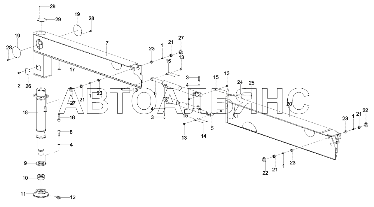 12637895 Outrigger, front, left