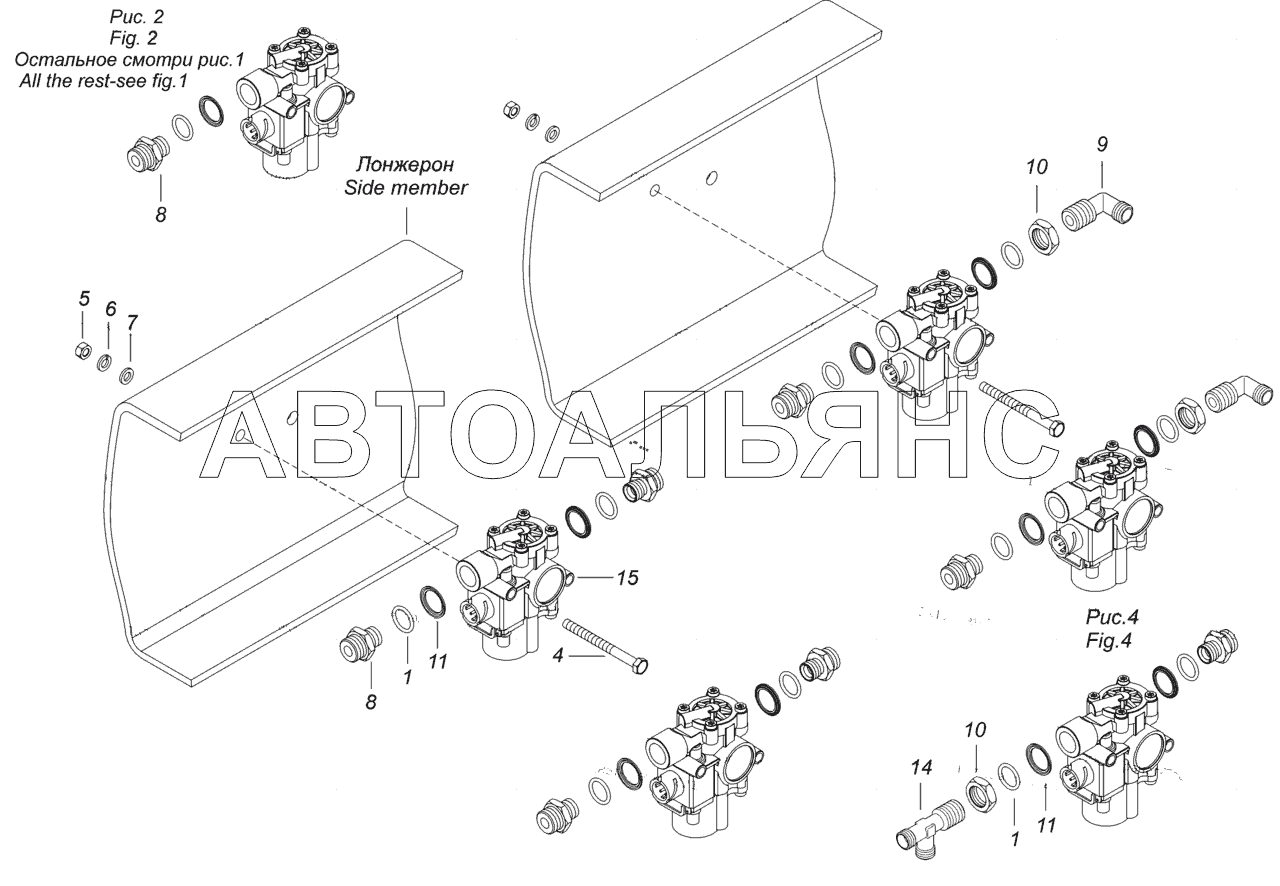4308-3500042-34 Установка модуляторов АБС