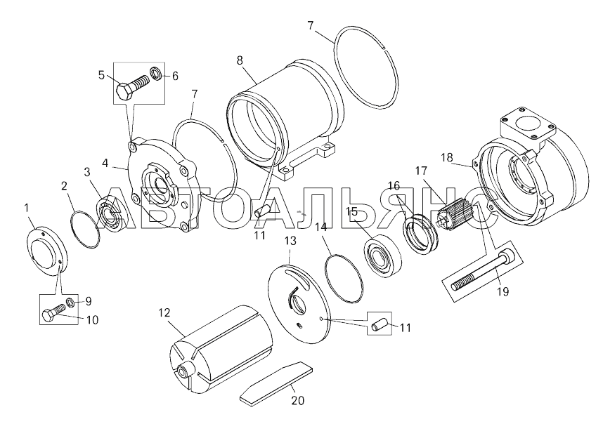 Пневмодвигатель (7549-1026100);Pneumatic motor