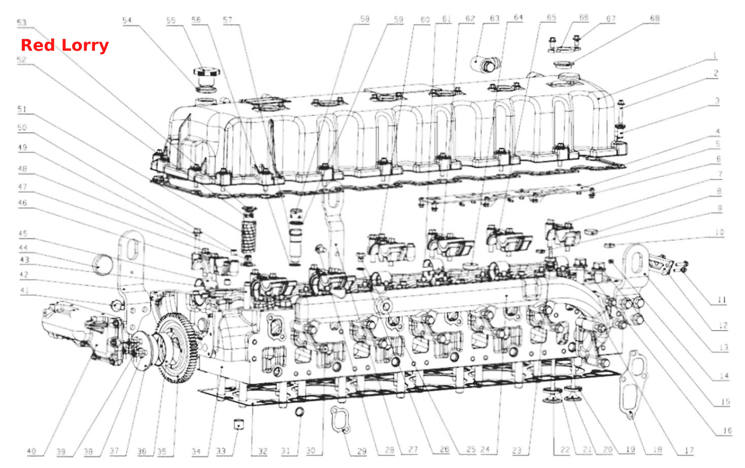 КС- Cylinder Head and Valve Cover Assembly;Головка блока цилиндров и крышка клапанов в сборе