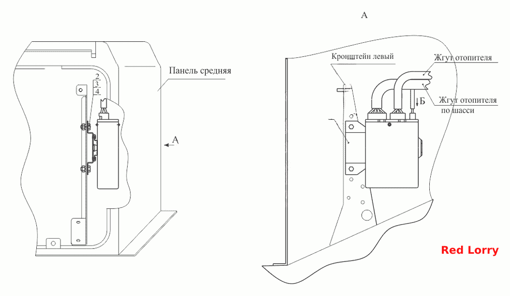 Установка блока управления подогревателем 544020-3700087