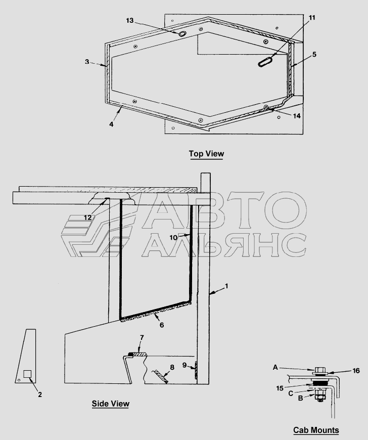 CAB FRAME, SEALS, GROMMETS AND MOUNTS