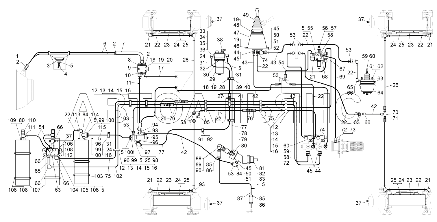 Монтаж гидравлического привода тормозов ;Mounting of brakes hydraulic drive