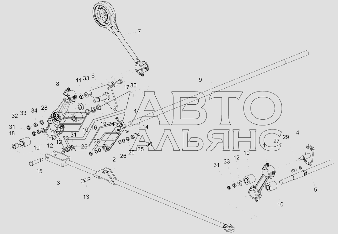 Установка привода доски стрясной КЗК-12-0280000А (вид справа)