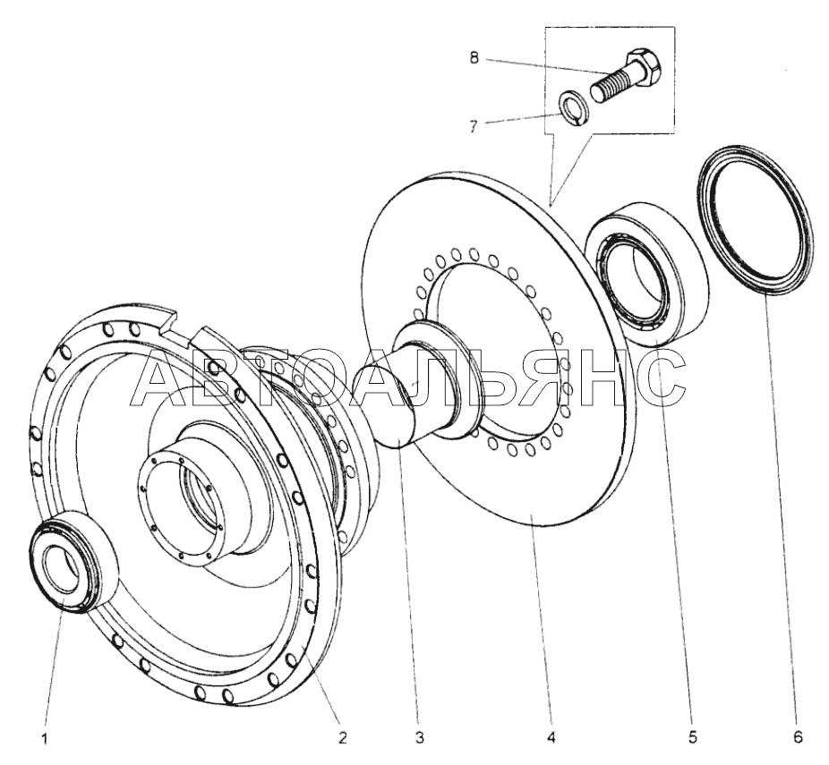 Ступица переднего колеса;Front wheel hub assy