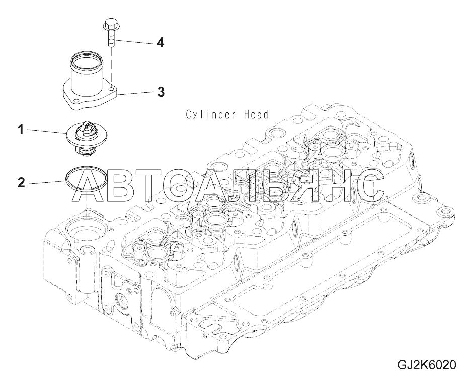 THERMOSTAT AND WATER OUTLET CONNECTOR