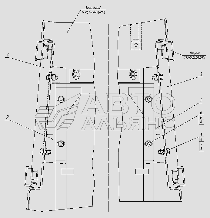 Установка кронштейнов панелей боковых