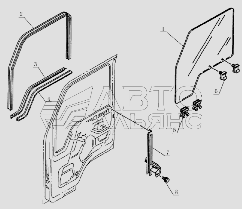 6103E0 DOOR WINDOW