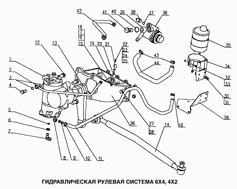 Гидравлическая рулевая система 6x4, 4x2