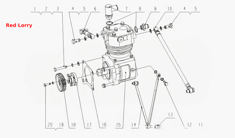 G47HF-3509000 Пневматический компрессор в сборе