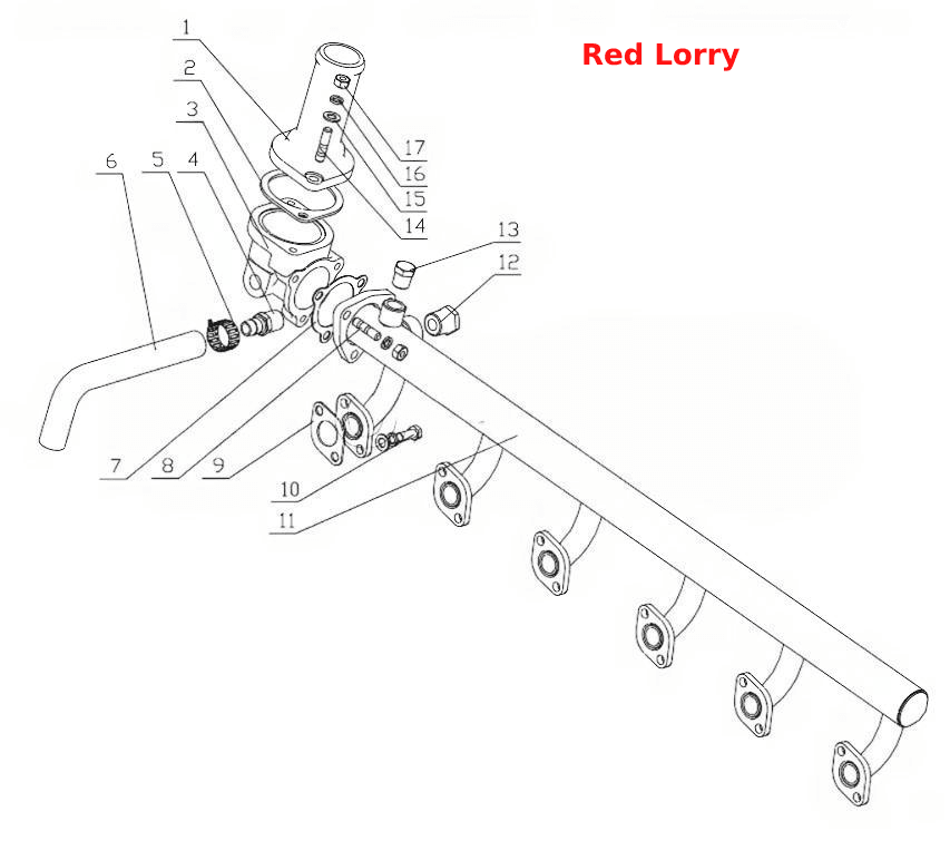 1640H-1303000/13 Water Outlet Pipe Assembly