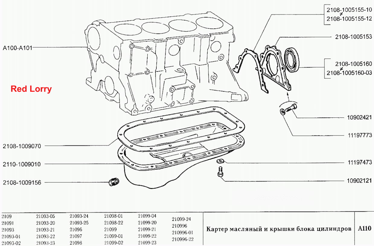 Картер масляный и крышки блока цилиндров