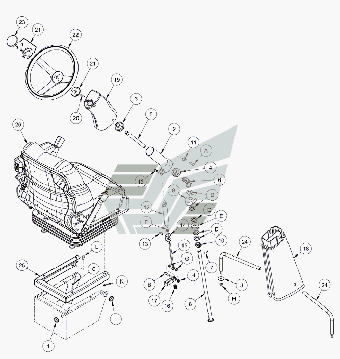 OPERATOR’S STATION-SEAT BASE AND STEERING COLUMN