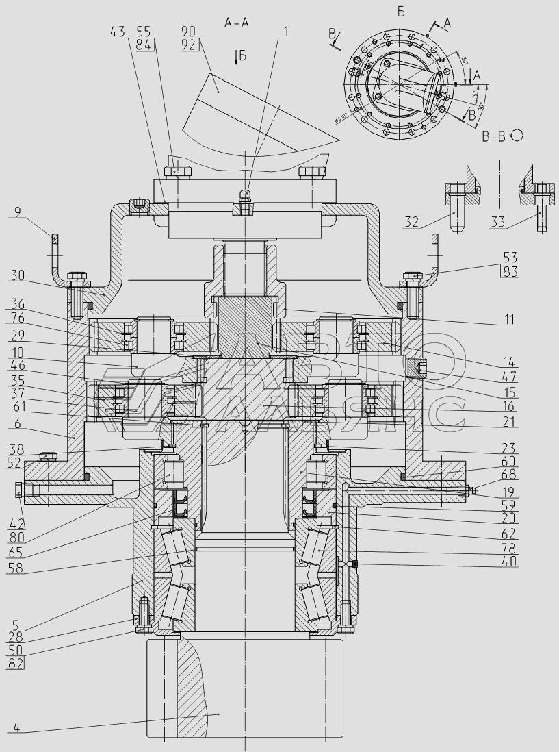 225-18-07.00.000 Механизм поворота  c гидромотором  “Bosch-Rexroth”