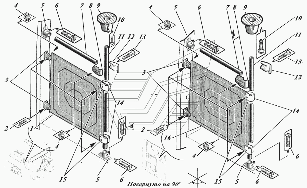 Установка поручней 4238-8200002