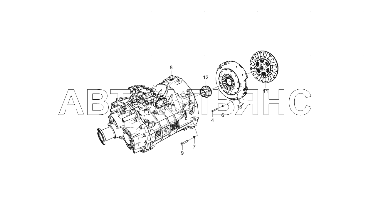 3297-1700010 Установка коробки передач и сцепления
