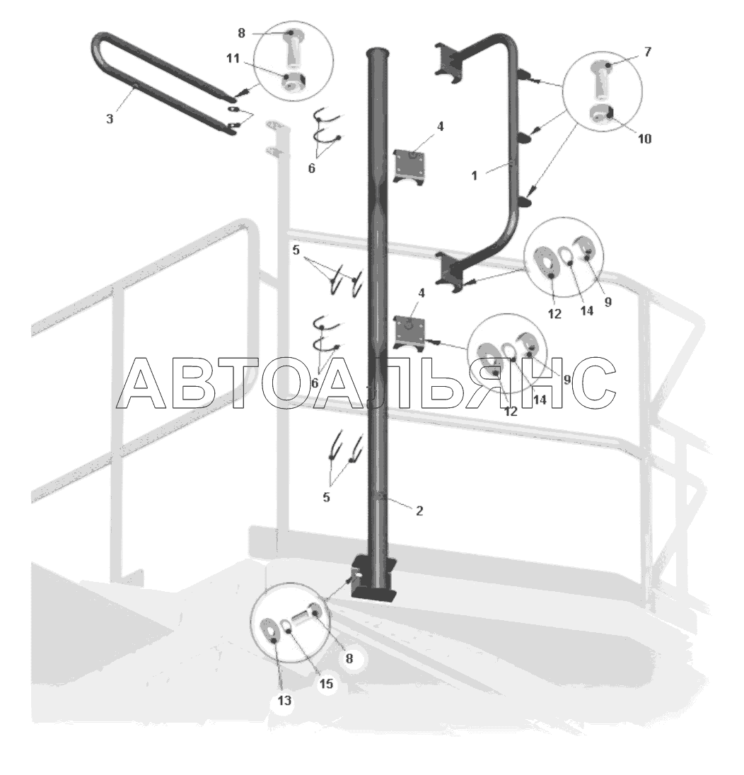 Установка кронштейнов зеркал левого крыла (75306-8201006-10);Mounting of mirrors brackets