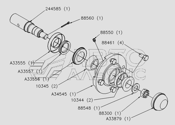 4 BOLT PACKER HUB AND SPINDLE - 2009 AND LATER