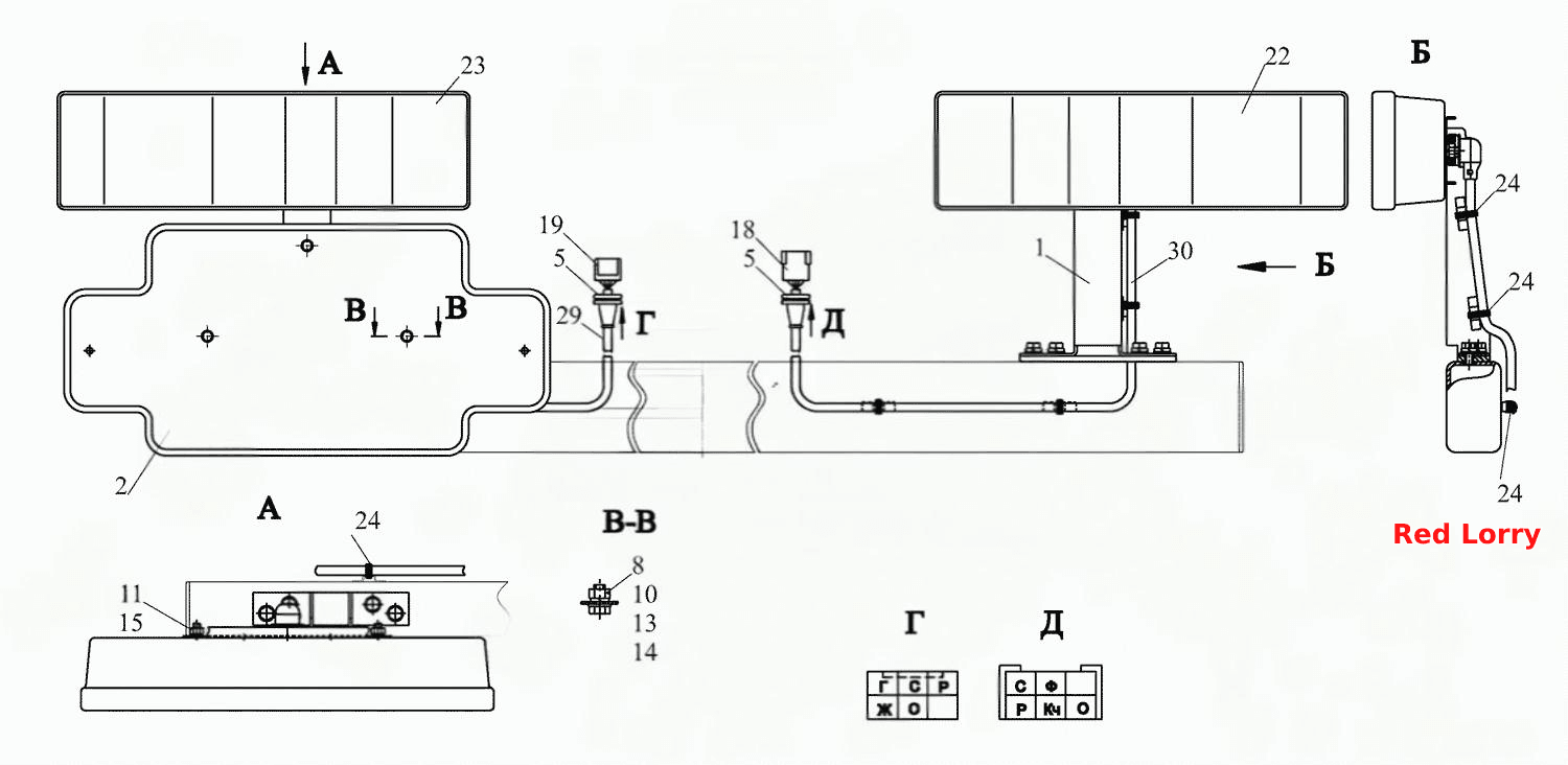 Установка задних фонарей 437040-3700009-010, (-710)