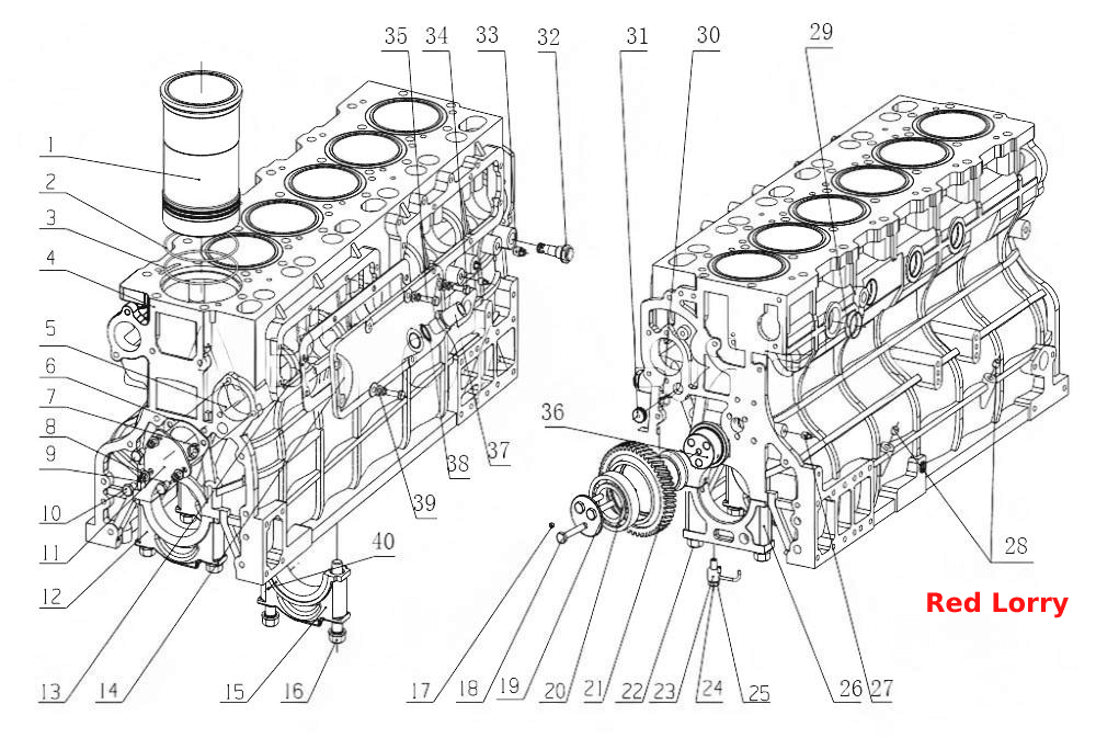 J8000- Блок цилиндров в сборе