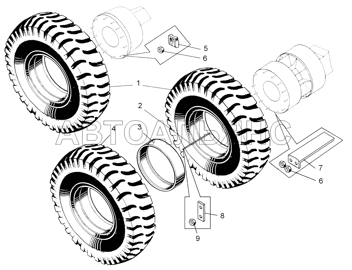 Колеса и детали их крепления;Wheels and parts of their fastening