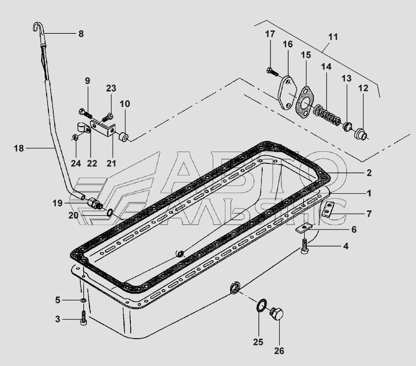 LUBRICATING OIL SUMP- MF7274 FROM SERIAL J 16935, MF7272 FROM J17363