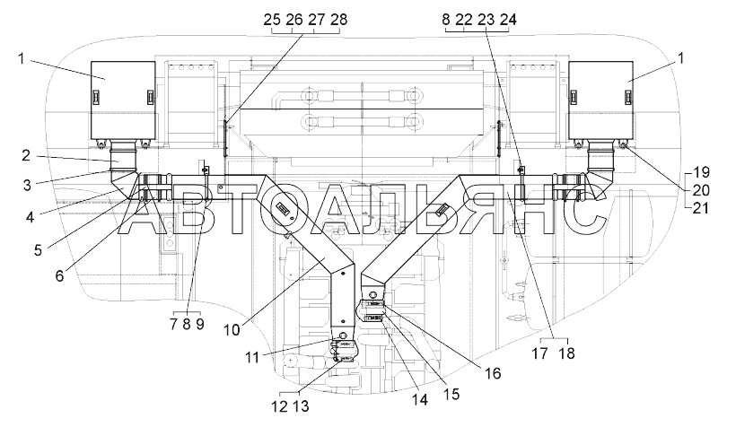 Установка воздушных фильтров (75131-1100005);Mounting of air filters
