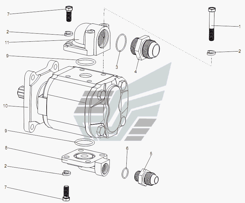 Насос усилителя рулевого управления 7929-3407010-10, Pump, booster, steearing control 7929-3407010-10