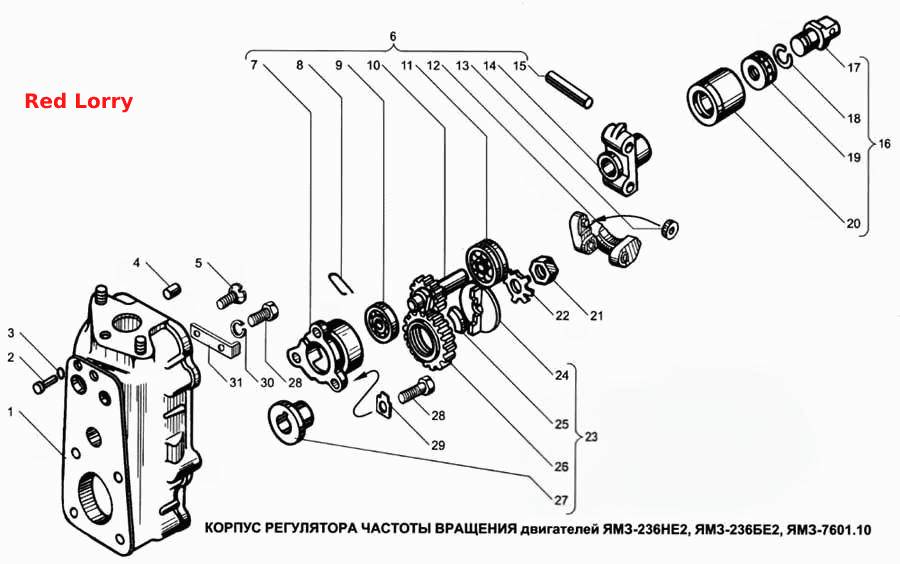 Корпус регулятора вращения двигателей ЯМЗ-236НЕ2, ЯМЗ-236БЕ2, ЯМЗ-7601.10