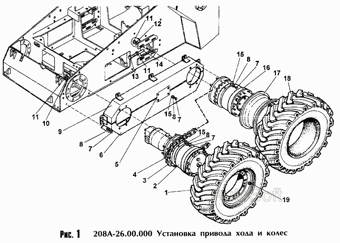 Установка привода хода и колес