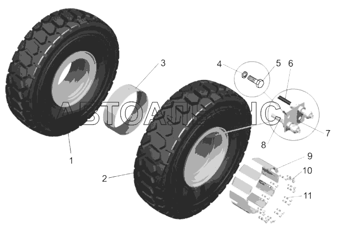 Установка задних колес (75580-3100005);Mounting of rear wheels