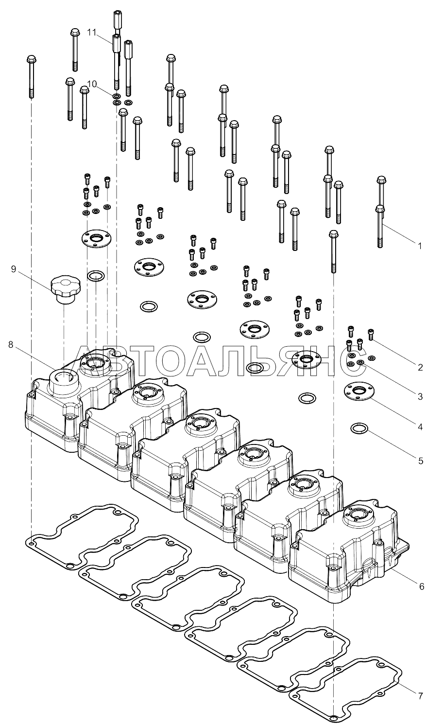Cylinder head cover set