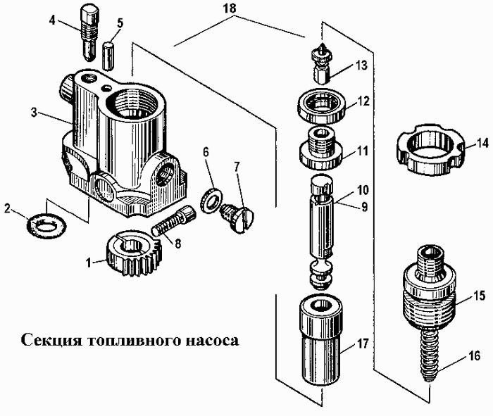 Секция топливного насоса