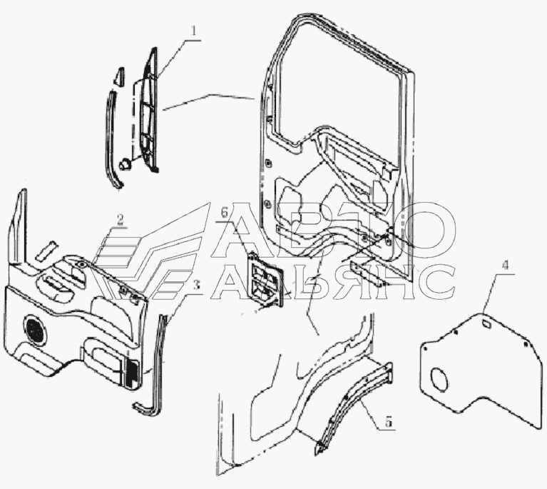 6102E0 Door plate assembly