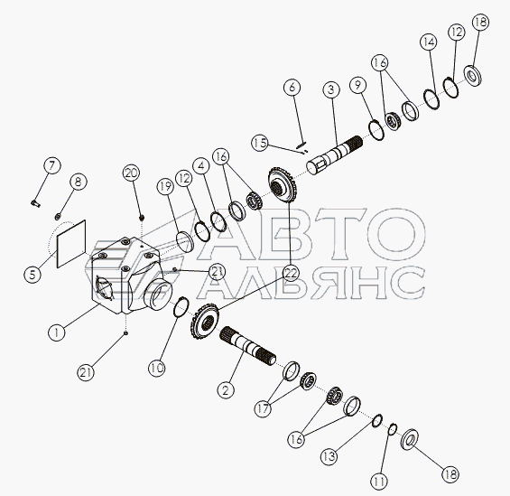 GEARBOX L-TYPE WITH OVERRUN