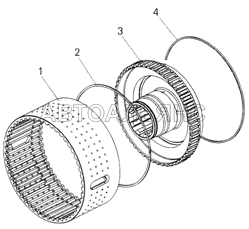 Барабан фрикциона второй передачи;Drum of second step friction clutch