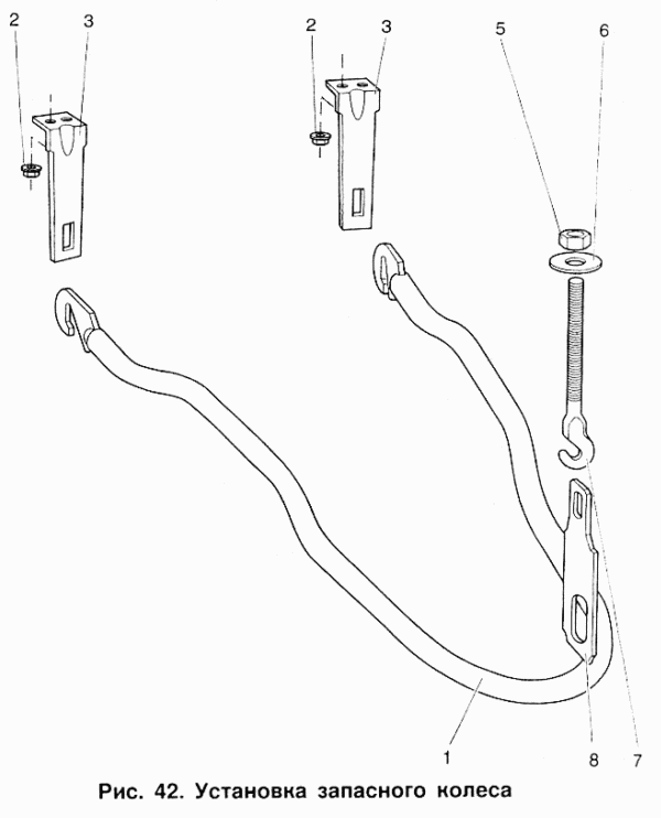 Установка запасного колеса
